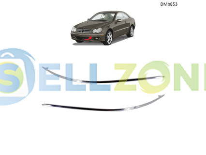 Χρωμιωμένες λωρίδες για μπροστινό προφυλακτήρα Mercedes CLK W209 (2002–2005) – DMb853